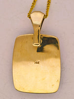 14K Diamond & Gold Quartz Pendant 14.40 Grams