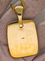 14K Diamond & Gold Quartz Pendant 14.40 Grams