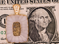 14K Diamond & Gold Quartz Pendant 14.40 Grams