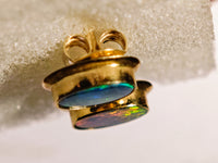 14K Yellow Gold Australian Opal Earrings