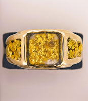 14K Gold in Quartz 16to1 mine Ring - 17.16 Grams