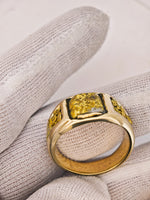 14K Gold in Quartz 16to1 mine Ring - 17.16 Grams