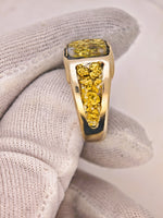 14K Gold in Quartz 16to1 mine Ring - 17.16 Grams
