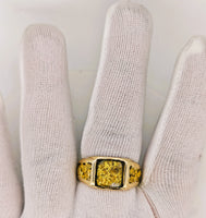 14K Gold in Quartz 16to1 mine Ring - 17.16 Grams
