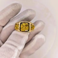 14K Gold in Quartz 16to1 mine Ring - 17.16 Grams