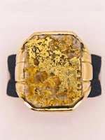 22K Gold in Quartz Ring - 16to1 Mine - STUNNER