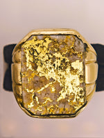 22K Gold in Quartz Ring - 16to1 Mine - STUNNER