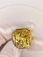 22K Gold in Quartz Ring - 16to1 Mine - STUNNER