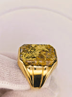 22K Gold in Quartz Ring - 16to1 Mine - STUNNER