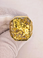 22K Gold in Quartz Ring - 16to1 Mine - STUNNER