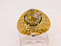 14K Gold in Quartz Filigree Ring - Milor Italy