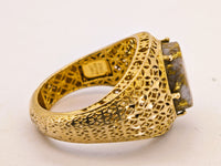 14K Gold in Quartz Filigree Ring - Milor Italy