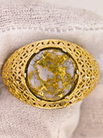 14K Gold in Quartz Filigree Ring - Milor Italy