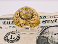 14K Gold in Quartz Filigree Ring - Milor Italy