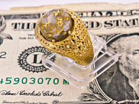 14K Gold in Quartz Filigree Ring - Milor Italy