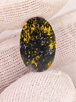 5.94ct Black Oval Gold Quartz Cabochon GRAIL