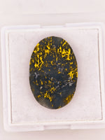 5.94ct Black Oval Gold Quartz Cabochon GRAIL