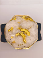 20.93ct 16to1 mine Octagon Gold Quartz Signet Ring