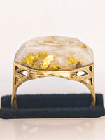 20.93ct 16to1 mine Octagon Gold Quartz Signet Ring