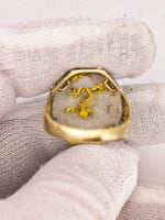 20.93ct 16to1 mine Octagon Gold Quartz Signet Ring