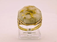 20.93ct 16to1 mine Octagon Gold Quartz Signet Ring