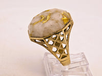 20.93ct 16to1 mine Octagon Gold Quartz Signet Ring