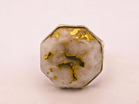 20.93ct 16to1 mine Octagon Gold Quartz Signet Ring