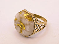 20.93ct 16to1 mine Octagon Gold Quartz Signet Ring