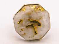 20.93ct 16to1 mine Octagon Gold Quartz Signet Ring
