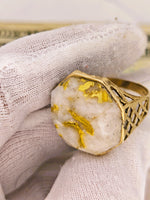 20.93ct 16to1 mine Octagon Gold Quartz Signet Ring