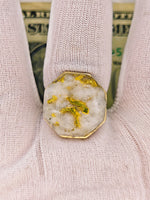 20.93ct 16to1 mine Octagon Gold Quartz Signet Ring