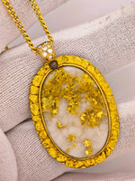 22K Nugget Gold Quartz Pendant