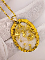22K Nugget Gold Quartz Pendant