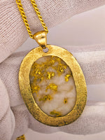 22K Nugget Gold Quartz Pendant