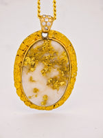 22K Nugget Gold Quartz Pendant