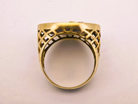 9ct Yellow Gold Round Black Gold Quartz Ring
