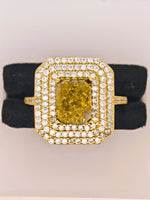 14K Gold in Quartz & Diamond Accent Ring