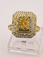 14K Gold in Quartz & Diamond Accent Ring