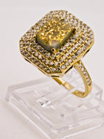 14K Gold in Quartz & Diamond Accent Ring