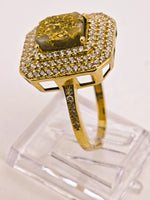 14K Gold in Quartz & Diamond Accent Ring
