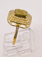 14K Gold in Quartz & Diamond Accent Ring