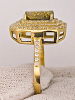 14K Gold in Quartz & Diamond Accent Ring