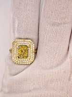 14K Gold in Quartz & Diamond Accent Ring