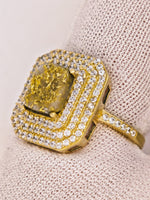 14K Gold in Quartz & Diamond Accent Ring