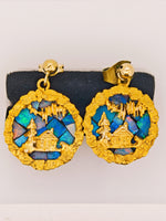 22K Alaskan Opal Nugget Earrings