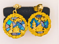 22K Alaskan Opal Nugget Earrings