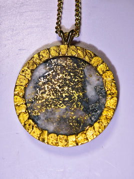 22K Alaskan Gold Quartz Nugget Pendant