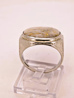 10K White Gold Quartz Signet Ring