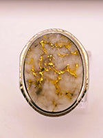 10K White Gold Quartz Signet Ring