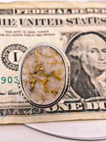 10K White Gold Quartz Signet Ring